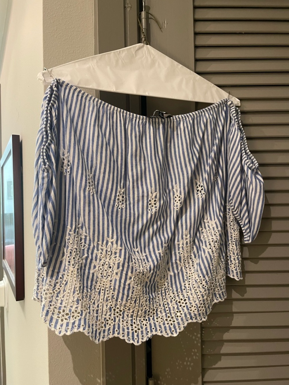 Lulu's Blue and White Vertical Stripe Blouse